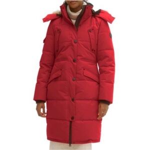 Size M Noize Red Kaylee Faux Fur-Trimmed Parka Winter Jacket